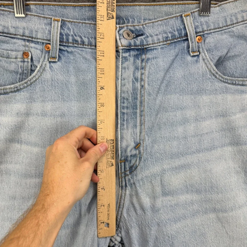 Levis 569 Loose Straight Denim Shorts Mens W34 Light Wash Blue 35569-0385